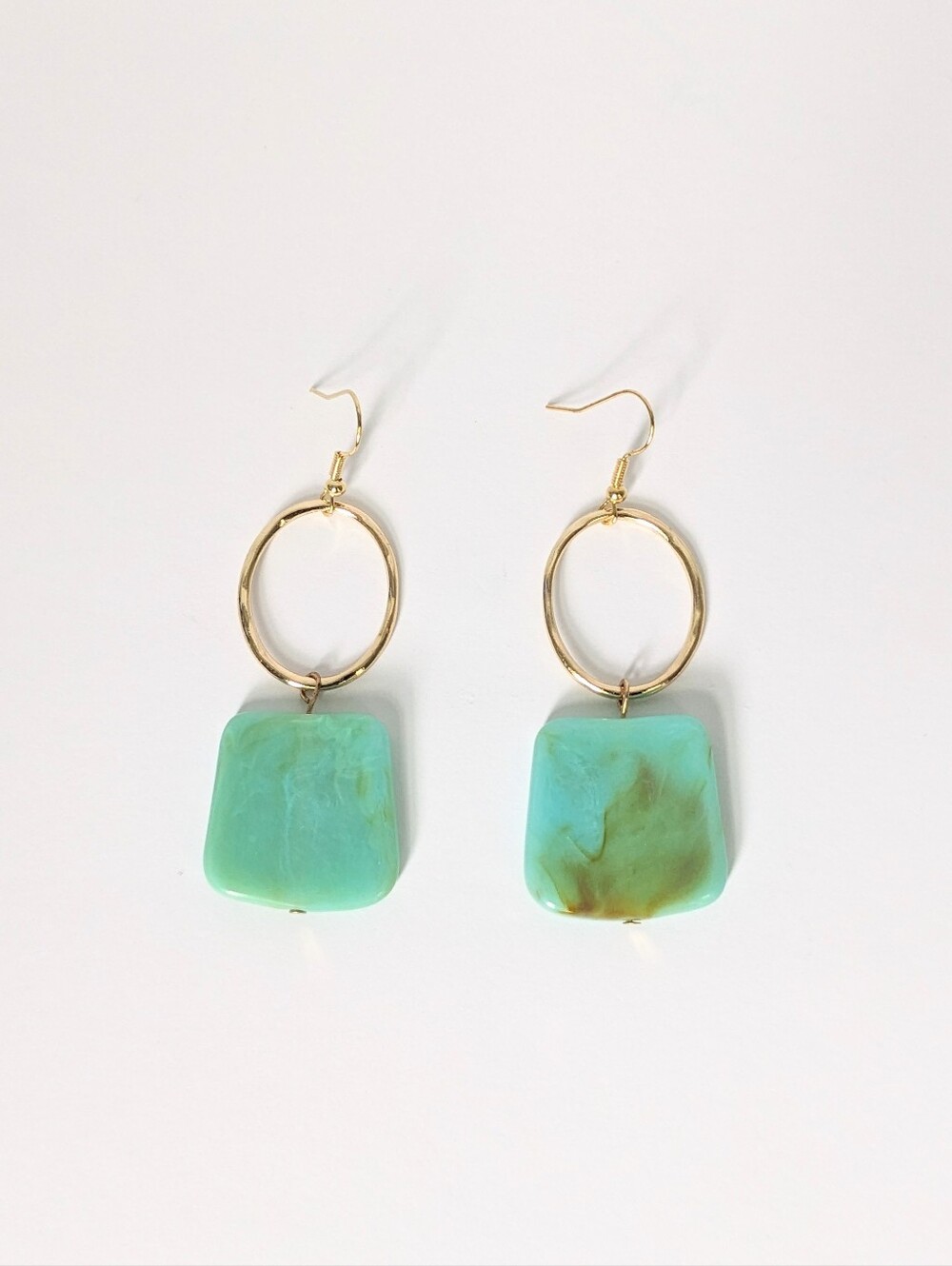 Turquoise Green Stone Earrings